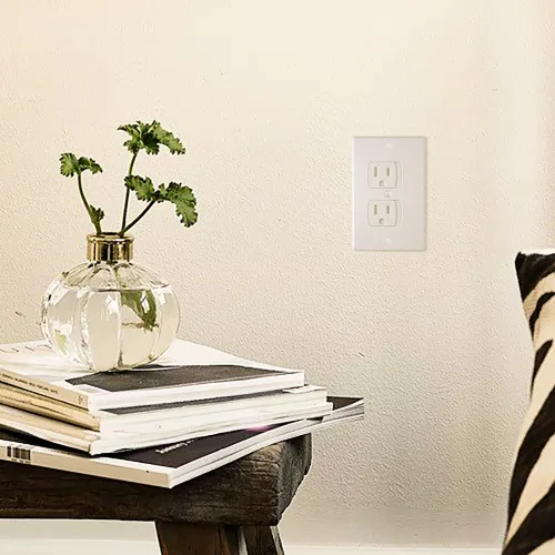 Vista 6 de AUSTOR Paquete de 12 fundas eléctricas de seguridad para bebés Placa de cierre automático de los enchufes del zócalo de la pared de la seguridad