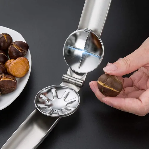 Vista 4 de Artcome Alicates de metal para abridor de nueces con clip de castaña, almendras de nuez, avellanas, alicates para abridor de nueces multifuncionales