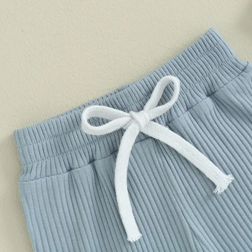 Vista 4 de 3 paquetes de ropa unisex para bebé, niño y niña, pantalones deportivos sólidos con cordón para otoño e invierno