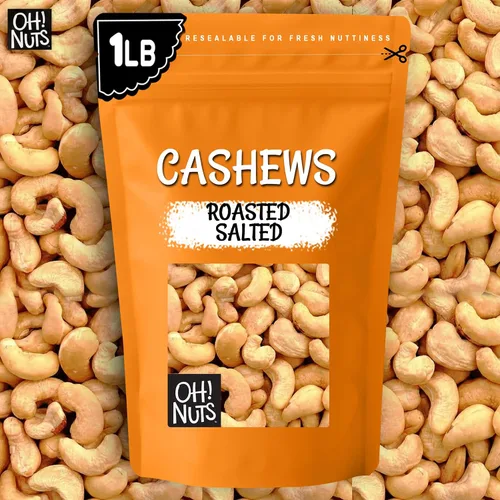 Vista 8 de Oh! Nuts Anacardos tostados salados – 1 libra – Anacardos tostados secos al horno – Empaquetados en bolsa de cierre de cremallera de Nueva York