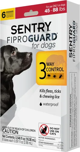 Vista 12 de Tópico anti pulgas y garrapatas para perros Sentry Fiproguard., 3 meses