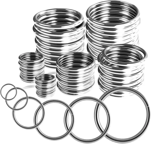 Vista 14 de Anillos de metal Ewparts para manualidades 1 pulgada 30 unidades Pequeñas Anillos de metal de acero inoxidable soldados Grosor de 4 mm Anillo O