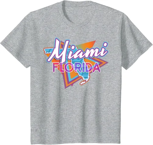 Vista 7 de Camiseta retro vintage de Miami Florida, Negro, S