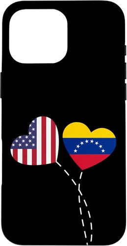 Vista 19 de Funda para iPhone 13 Pro Max Loving Venezuela USA Flag Heart Venezuelan Americans Love Case