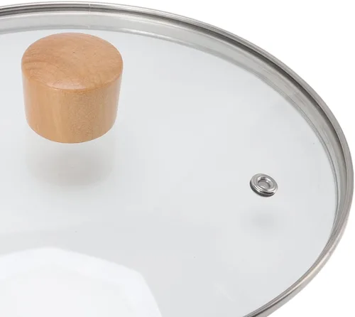 Vista 8 de Cacerola japonesa tradicional japonesa antiadherente de 7.9 in de diámetro con tapa, mango de madera, olla de sopa de leche de acero inoxidable
