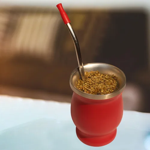 Vista 5 de Bombilla Yerba Mate reutilizable – Filtro de acero inoxidable extraíble estilo cuchara con punta de silicona suave – popote de metal para beber té