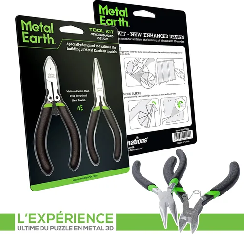 Vista 6 de Fascinations Metal Earth - Kit de herramientas de 2 piezas de diseño mejorado - Clippers - Alicates de punta de aguja