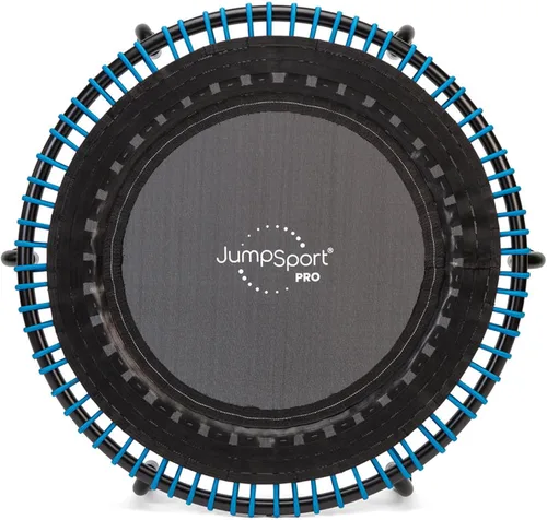 Vista 15 de JumpSport 350 PRO - Trampolín de fitness resistente para interiores, 39 pulgadas, 36 cordones elásticos EnduroLast de alta calidad, rebote