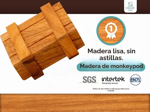 Vista 2 de BSIRI Magic Box Secret Brain Teaser - Cajas de rompecabezas de madera con compartimentos ocultos ideales para dinero misterioso y joyas, caja
