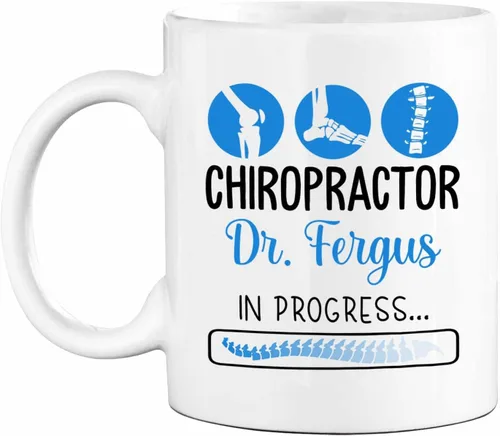 Vista 10 de Taza de té blanca personalizada con nombre quiropráctico de 11 onzas, 15 onzas, taza de café quiropráctico personalizada, taza de café quiropráctica