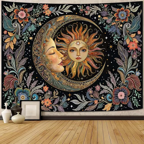 Vista 9 de Fungarth Tapiz de Esqueleto y Mariposa Blanco y Negro Calavera Hongos Plantas Tapices Hippie Estético Tapiz Colgante de Pared para Dormitorio Sala