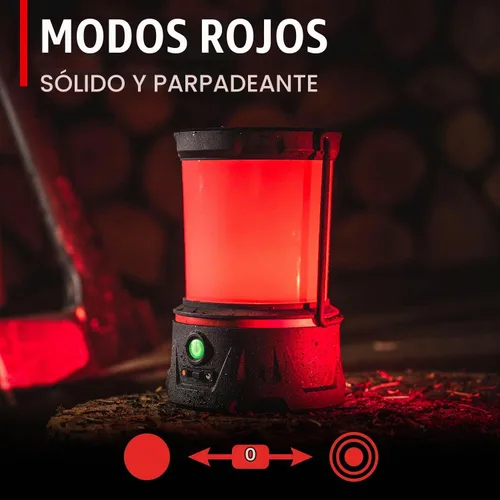 Vista 5 de Coast EAL40R Linterna de camping de emergencia recargable de 2500 lúmenes con modo intermitente rojo, mosquetón, difusor, mango plegable, modo bajo