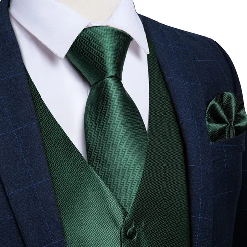 Vista 2 de DiBanGu Conjunto de chaleco y corbata de cachemira para hombre, 6 piezas de chaleco formal con pajarita preatada para esmoquin