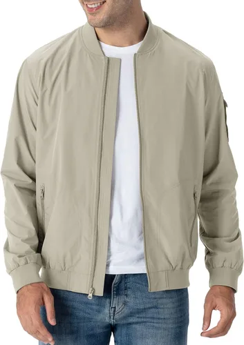 Vista 25 de Rdruko Chaqueta Bomber Ligera para Hombre Cazadora Cortavientos Casual Elegante a la Moda