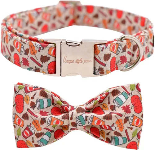 Vista 15 de Unique style paws - Collar con lazo de pera de algodón para perros, collar de verano ajustable para perros pequeños, medianos y grandes - XS