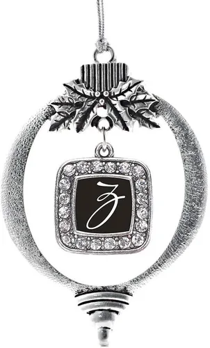 Vista 85 de Inspired Silver - Adorno con dije de reina de rodillo - Adornos navideños cuadrados de plata con joyas de circonita cúbica