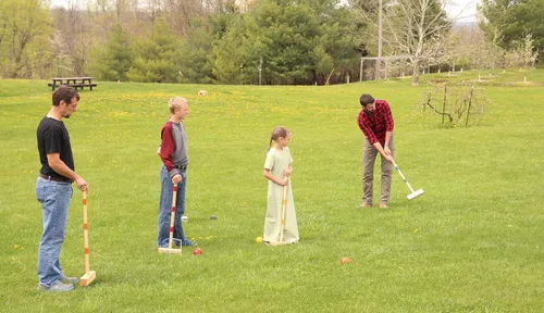 Vista 7 de Family Tradition - Juego de croquet de madera para 8 jugadores con bolsa de transporte