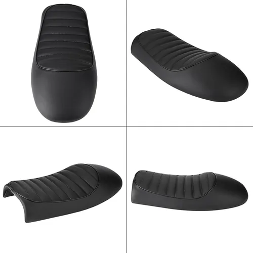 Vista 6 de Asiento de motocicleta PU cuero vintage Cafe Racer asiento Racer silla plana mar para CG125 GN CG CB400SS (B), modificación/reequipamiento