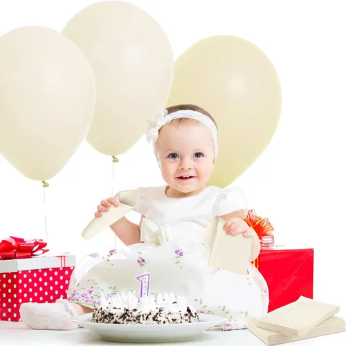 Vista 2 de Glenmal 60 servilletas de papel beige de 2 capas para invitados Servilletas de cóctel desechables para recepción de bodas, 13 x 16 pulgadas