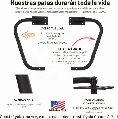 Vista 3 de Create-A-Bed Kit de Cama Murphy Deluxe Tamaño Twin, Horizontal