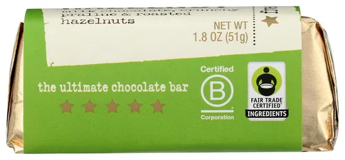 Vista 8 de LAKE CHAMPLAIN CHOCOLATES Barra de avellanas 5 estrellas, 1.8 oz