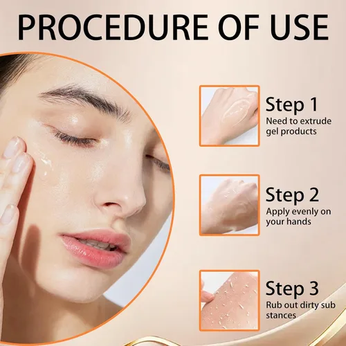 Vista 7 de Gel exfoliante naranja para cara y cuerpo, exfoliante de naranja 2026, limpieza profunda de poros, elimina puntos negros, hidrata la piel para todo