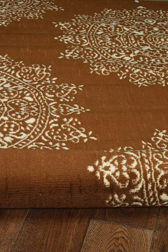 Vista 4 de Linon Medallón Capri Beige Blanco 4 x7'3, 4'3 x 7'3, Marrón