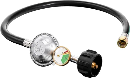 Vista 14 de SHINESTAR 3.5FT Propane Regulator with Hose and Gauge Regulador universal de parrilla de gas y pieza de repuesto de manguera para parrilla
