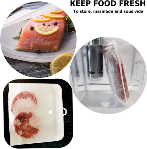 Vista 6 de Bolsa de almacenamiento de alimentos de 50.7 fl oz, bolsa de alimentos reutilizable, a prueba de fugas, reutilizable, bolsa fresca, bolsa para Verde