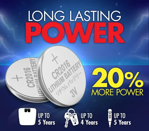 Vista 5 de Powermax ACDelco - 6 pilas CR2016, batería de litio de 3 V con botón para reloj y electrónica pequeña, 5 años de vida útil