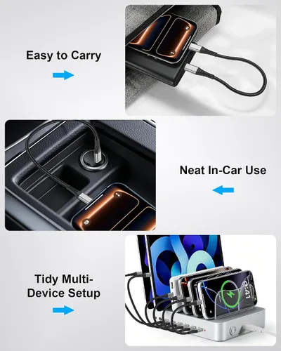 Vista 5 de Short USB C to USB C Cable 1FT, 2 Pack 60W Fast Charging Cord Braided 1FT USB C to USB C Short Cable, for iPhone 17/16/15 Pro Max, Samsung Galaxy