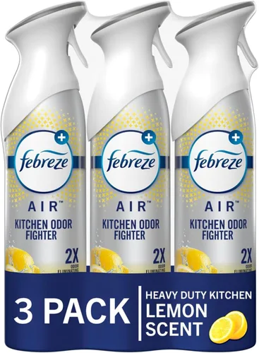 Vista 8 de Spray ambientador Febreze, aroma limpio y resistente, eliminador de olores para olores fuertes, 8.8 onzas (paquete de 3)