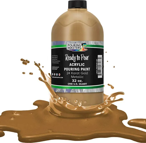 Vista 55 de Pouring Masters - Pintura acrílica premezclada de 8 onzas líquidas listas para verter, oro de 24 quilates, suministros de arte fluido para lienzo