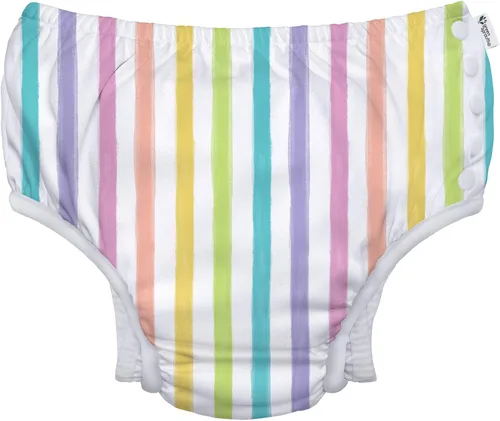 Vista 9 de green sprouts Snap Reusable Absorbent Swimsuit Diaper Dinosaurios Aqua