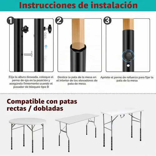 Vista 8 de Elevadores de mesa plegables para patas rectas/dobladas