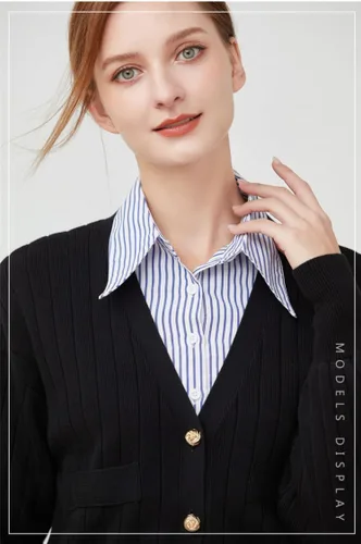 Vista 2 de YEKEYI Cuello Falso de Camisa Cuello Falso Desmontable Puños de Muñeca Puños de Manga Falsa Cuello de Media Camisa