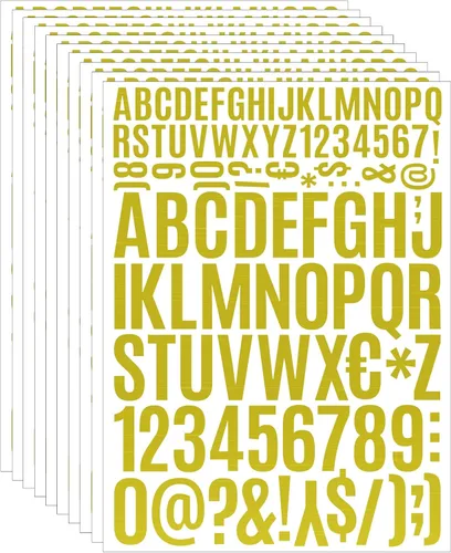 Vista 10 de 10 hojas de calcomanías de letras pequeñas, calcomanías autoadhesivas del alfabeto de 1/2 pulgada, lindas calcomanías de vinilo para artes