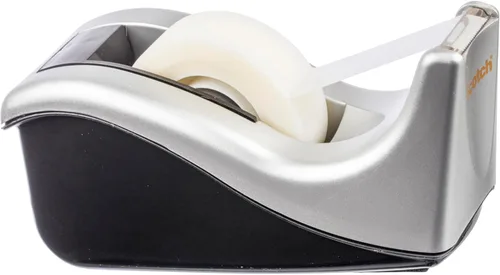 Vista 4 de Scotch Dispensador de cinta adhesiva para escritorio Silvertech de dos tonos (C60-ST)