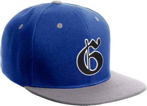 Vista 652 de Daxton Gorra clásica con visera de billete plano con letras del alfabeto inglés antiguo de la A a la Z