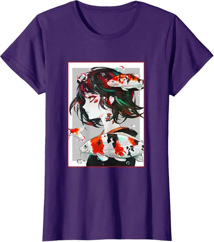 Vista 10 de Camiseta de anime anime japonés estético Otaku Negro