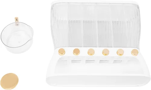 Vista 8 de Dispensador de contenedores de almacenamiento de granos, dispensador giratorio de arroz de capacidad de 22 libras con sello de silicona para cocina