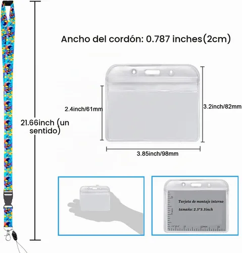 Vista 2 de YOUOWO Cordón para tarjetas de identificación y llaves para mujer 5