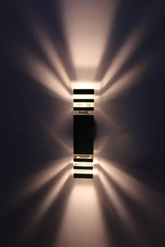 Vista 5 de 6W LED al aire libre impermeable montado en la pared luz E27 bulbo arriba/abajo lámpara accesorio blanco puro Color de la fuente de luz: blanco puro