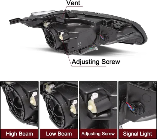 Vista 3 de JSBOYAT Bombillas incluidas de repuesto para faros delanteros halógenos para Chevy Malibu Sedan OE 2016 2017 2018 estilo fábrica faro delantero lado