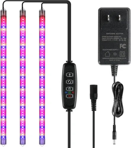 Vista 34 de iPower 21 Luz LED de Crecimiento con Espectro Completo para Plantas de Interior, Cuello de Cisne Ajustable, 3 Modos de Luz y 10 Niveles Regulables