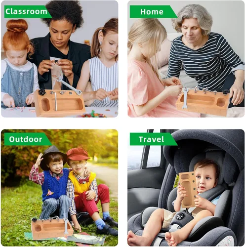 Vista 4 de MEROCO Montessori - Tablero de destornilladores - Juguetes educativos de aprendizaje para niños de 3 a 5 años - Juguete Montessori sensorial