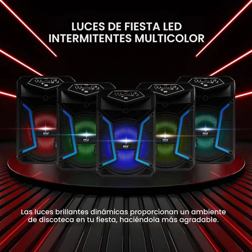 Vista 4 de Pyle - Sistema de bocinas PA portátil con Bluetooth - Altavoz Bluetooth para exteriores de 800W, sistema de bocinas PA portátil con micrófono