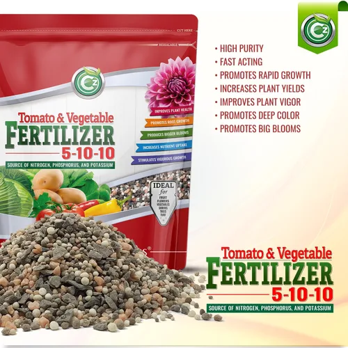 Vista 6 de 5-10-10 Fertilizante de tomate y vegetales, fabricado en Estados Unidos, NPK + alimento vegetal de micronutrientes para jardines de flores, promueve