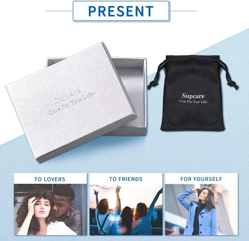 Vista 7 de Supcare - Collar con medallón que sostiene imágenes grabadas con foto, regalo personalizado para hombres y mujeres (con caja de regalo de joyería)