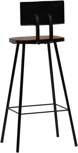 Vista 5 de sillas de bar, taburetes de bar, taburetes de bar, mesa de bar, sillas para barra de cocina, taburetes de bar 4 piezas sólido recuperado taburete